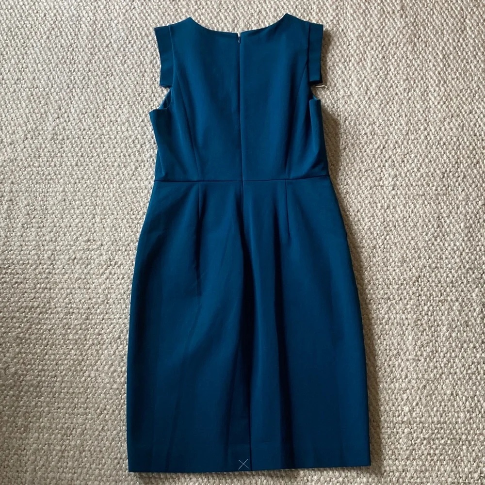 NWOT J. Crew Sleeveless Teal-Blue Sheath Dress - Picture 5 of 9